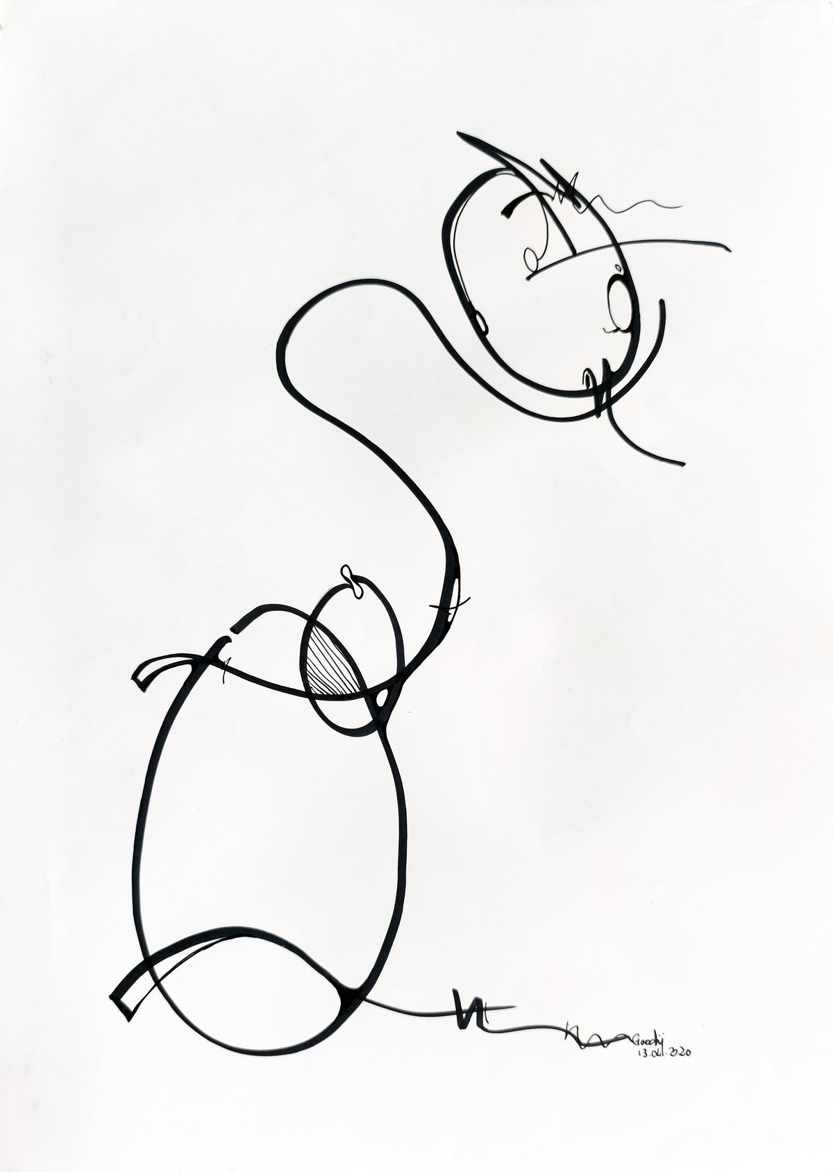 Légèreté 2 — dessin au marqueur permanent sur papier glacé 250 g/m²