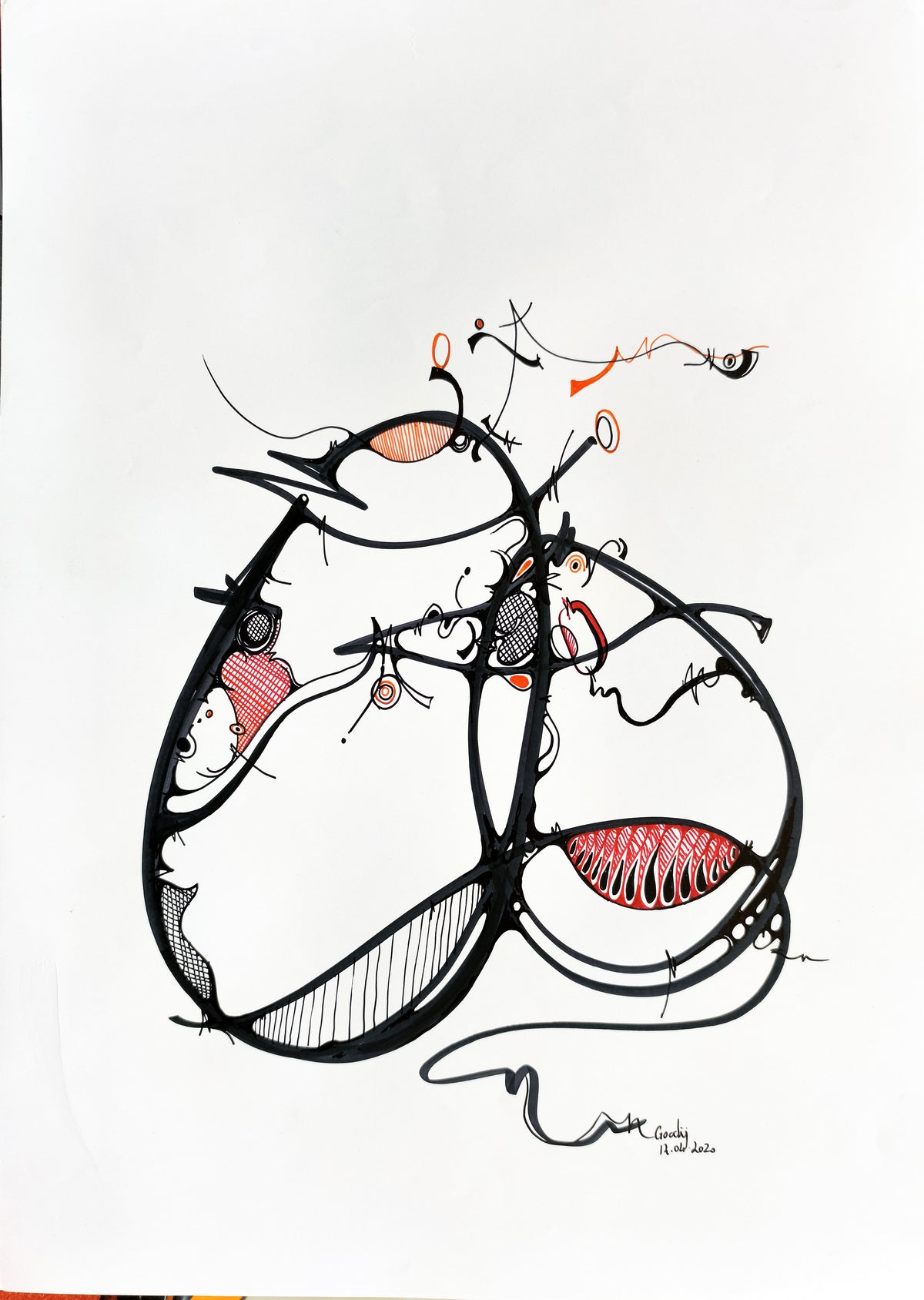 Pleins vides 4 — dessin au marqueur permanent sur papier glacé 250 g/m²