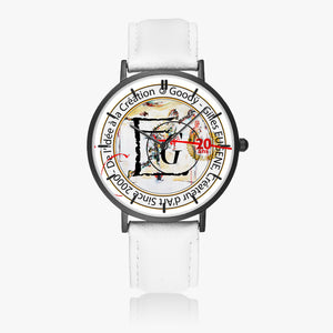 Montre quartz ultra plate "Collector" (Black - avec indicateurs)