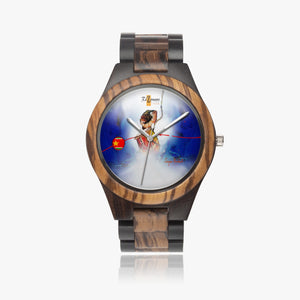 Montre bois naturel contrasté "Toujoublé"