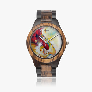 Montre bois naturel contrasté "Miziksax"