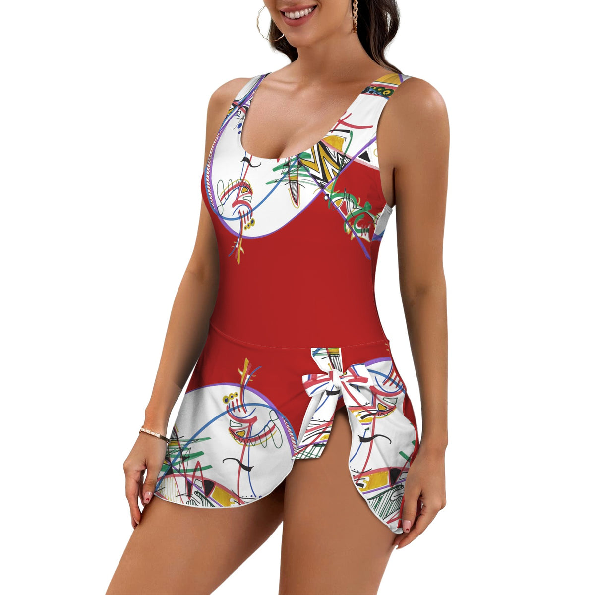 Maillot de bain une pièce avec jupe « Yòlwouj »