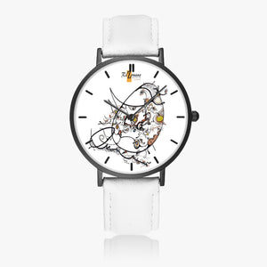 Montre quartz ultra plate "Kaomond" (Black - avec indicateurs)