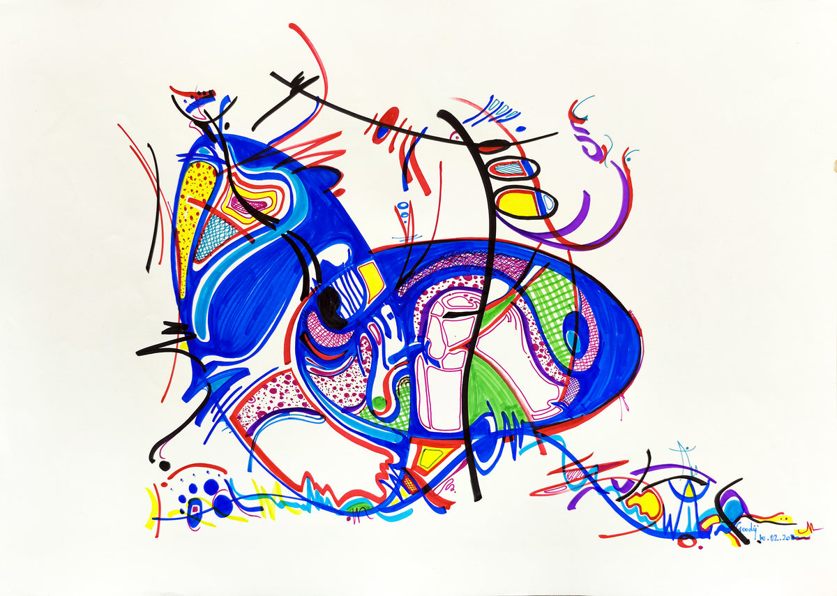 Archipel en Lyannaj Décentré — dessin au marqueur permanent sur papier glacé 250 g/m²