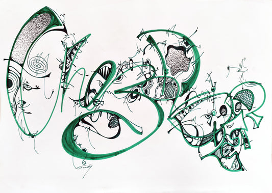 Chez Didier — dessin au marqueur permanent sur papier glacé 250 g/m²