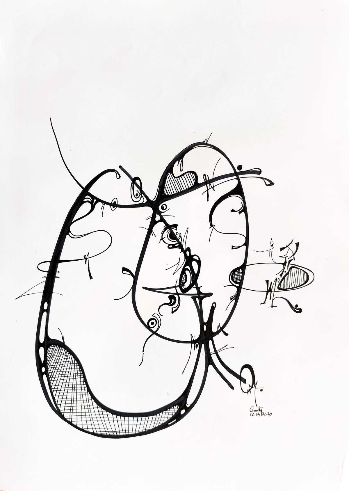 Coloniale — dessin au marqueur permanent sur papier glacé 250 g/m²
