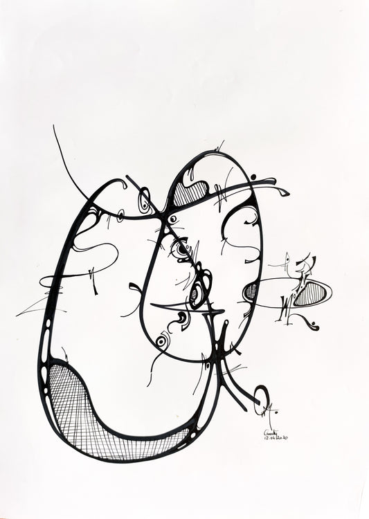 Coloniale — dessin au marqueur permanent sur papier glacé 250 g/m²