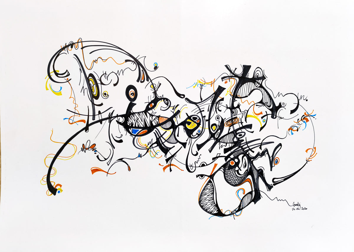Discernement — dessin au marqueur permanent sur papier glacé 250 g/m²