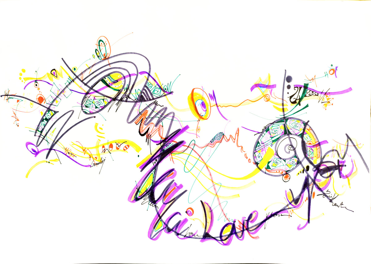 Mesi love — dessin au marqueur permanent sur papier glacé 250 g/m²
