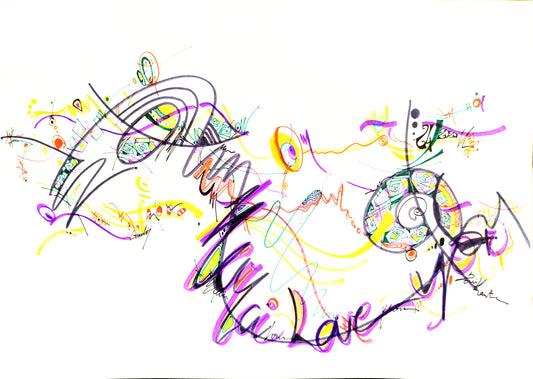 Mesi love — dessin au marqueur permanent sur papier glacé 250 g/m²