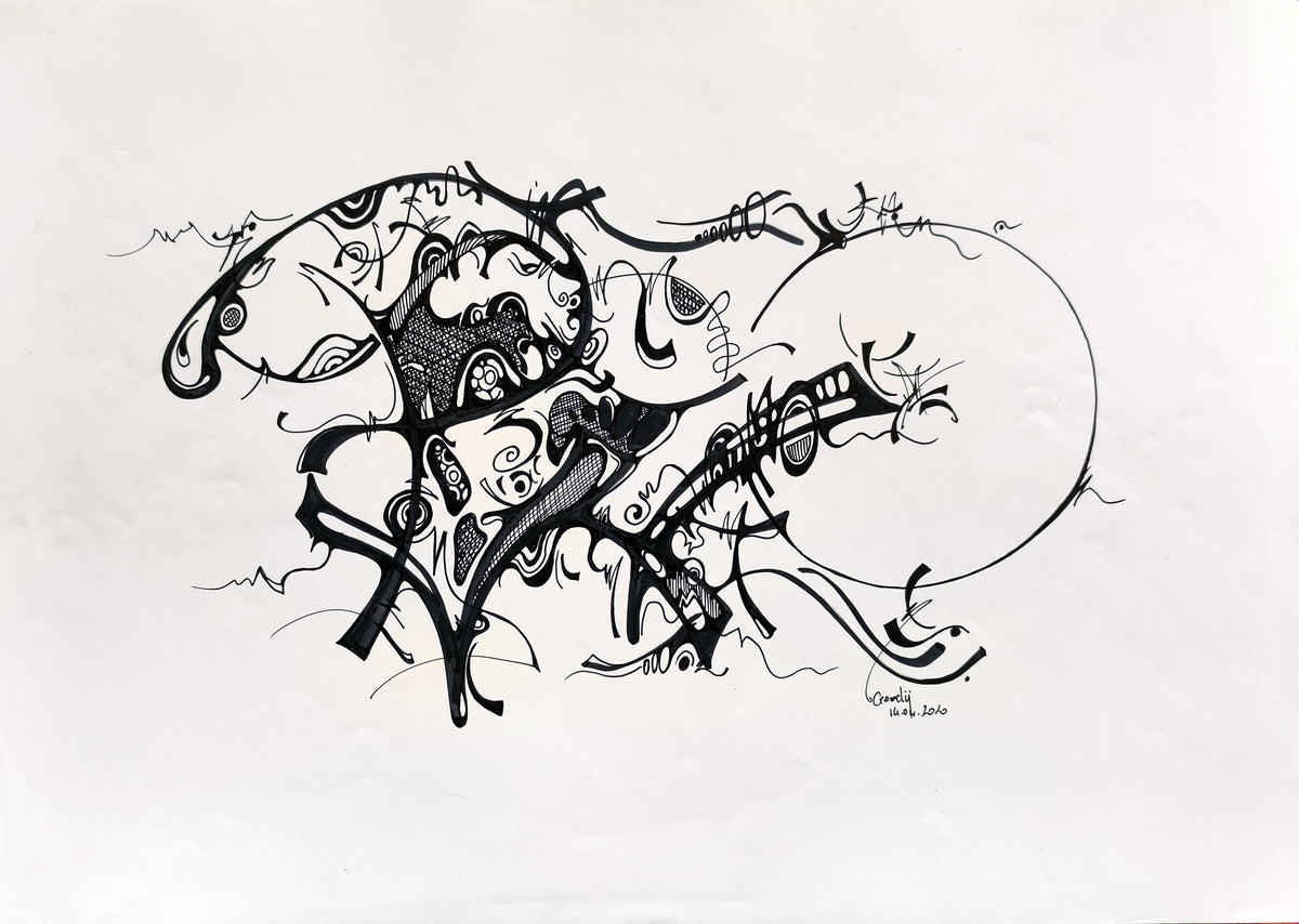 Paix — dessin au marqueur permanent sur papier glacé 250 g/m²