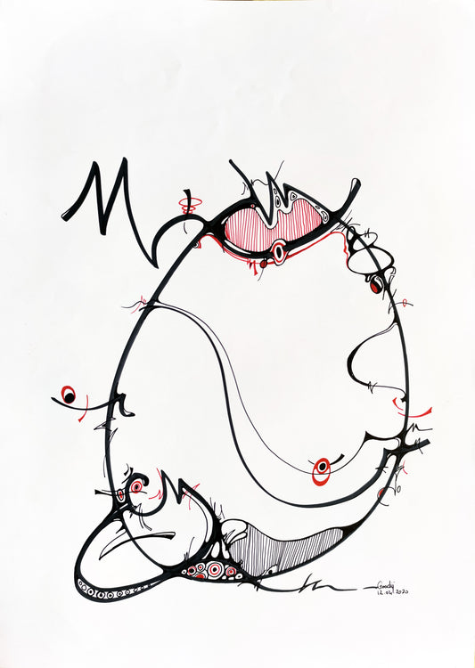Pleins vides 2 — dessin au marqueur permanent sur papier glacé 250 g/m²