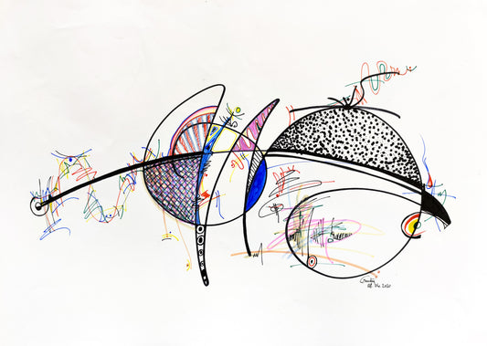 Quêtes — dessin au marqueur permanent sur papier glacé 250 g/m²