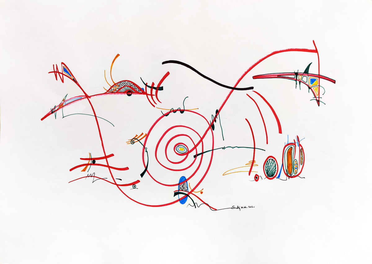 Sikriye — dessin au marqueur permanent sur papier glacé 250 g/m²