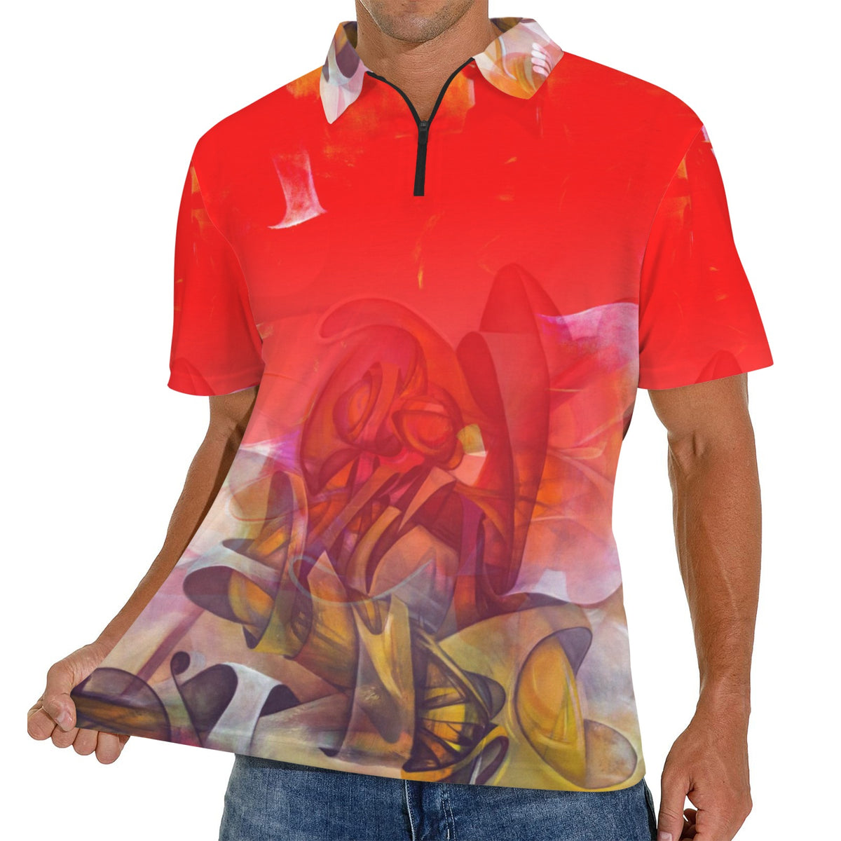 Polo zippé « Dou wouj »