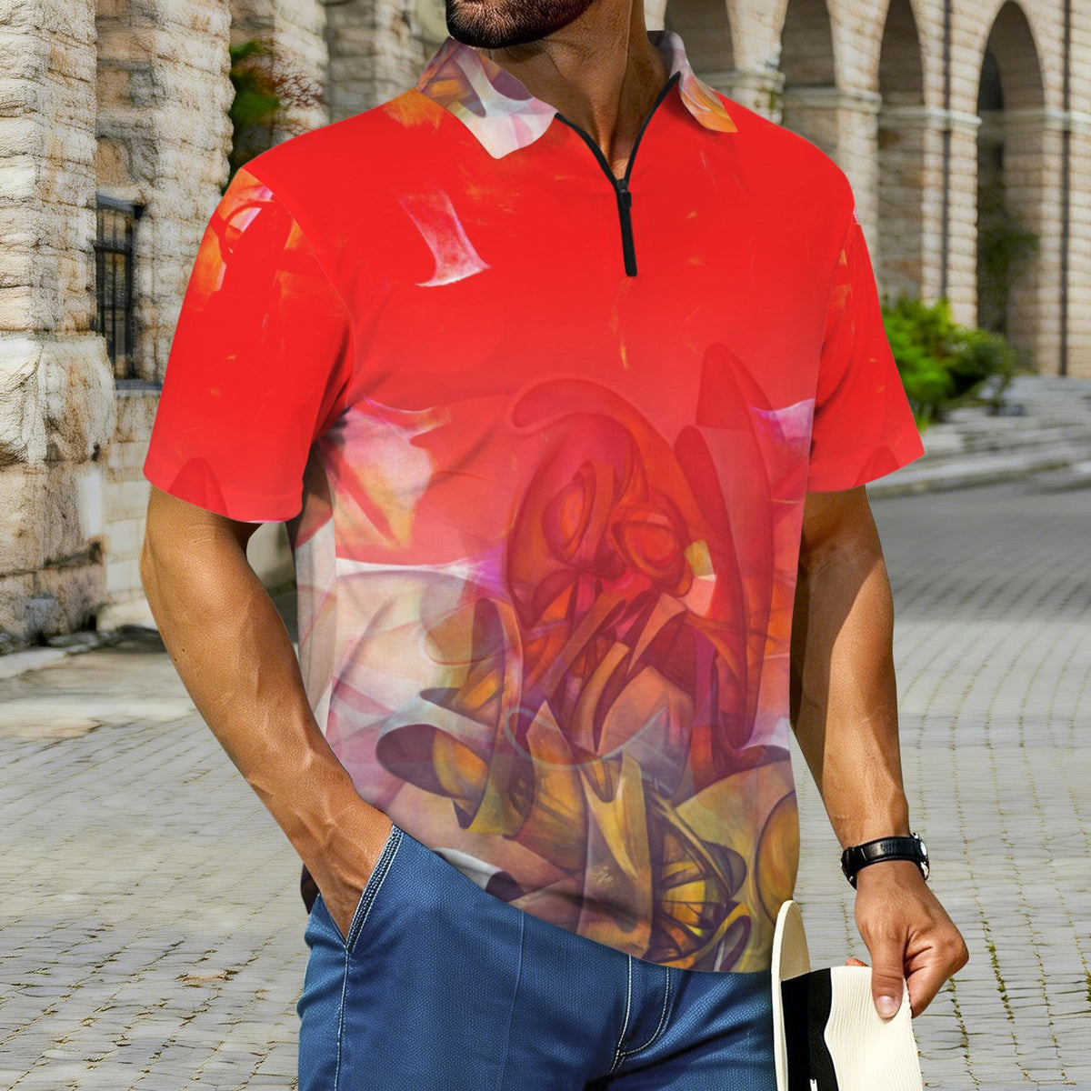 Polo zippé « Dou wouj »