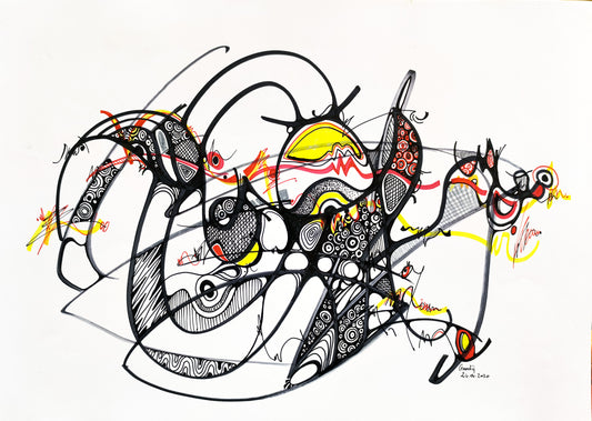 La colère — dessin au marqueur permanent sur papier glacé 250 g/m²