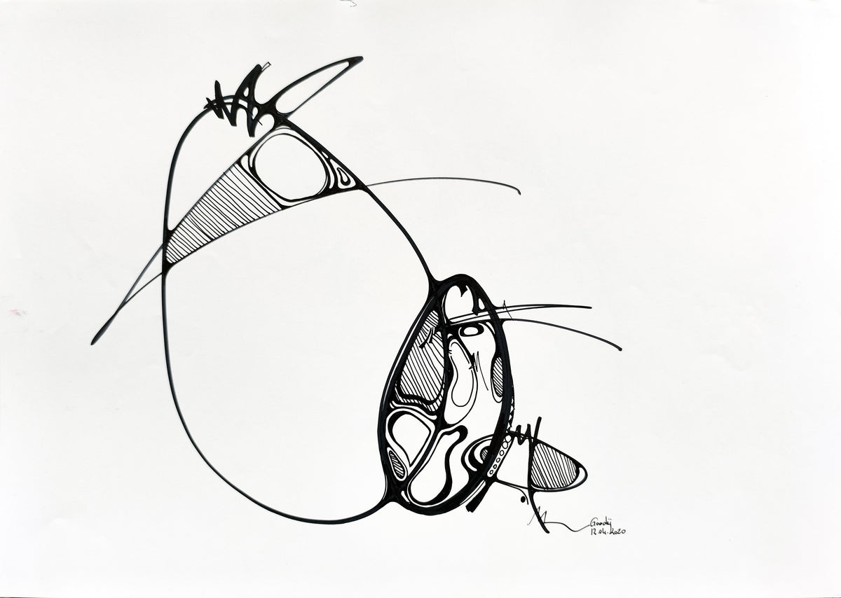 La mère et l’enfant — dessin au marqueur permanent sur papier glacé 250 g/m²