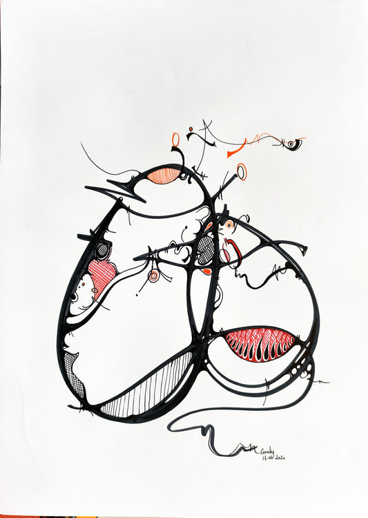 Pleins vides 4 — dessin au marqueur permanent sur papier glacé 250 g/m²